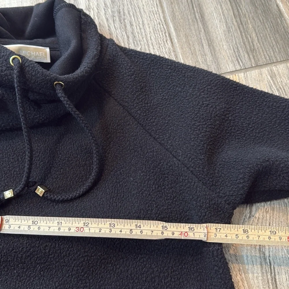 Michael Kors Fleece Pullover Cowl Neck Sweatshirt Black‎ XS NWT